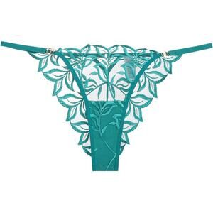 Murimia Sexy Women’s Lace Seamless High Cut Cheeky Panties teal lingerie panty M